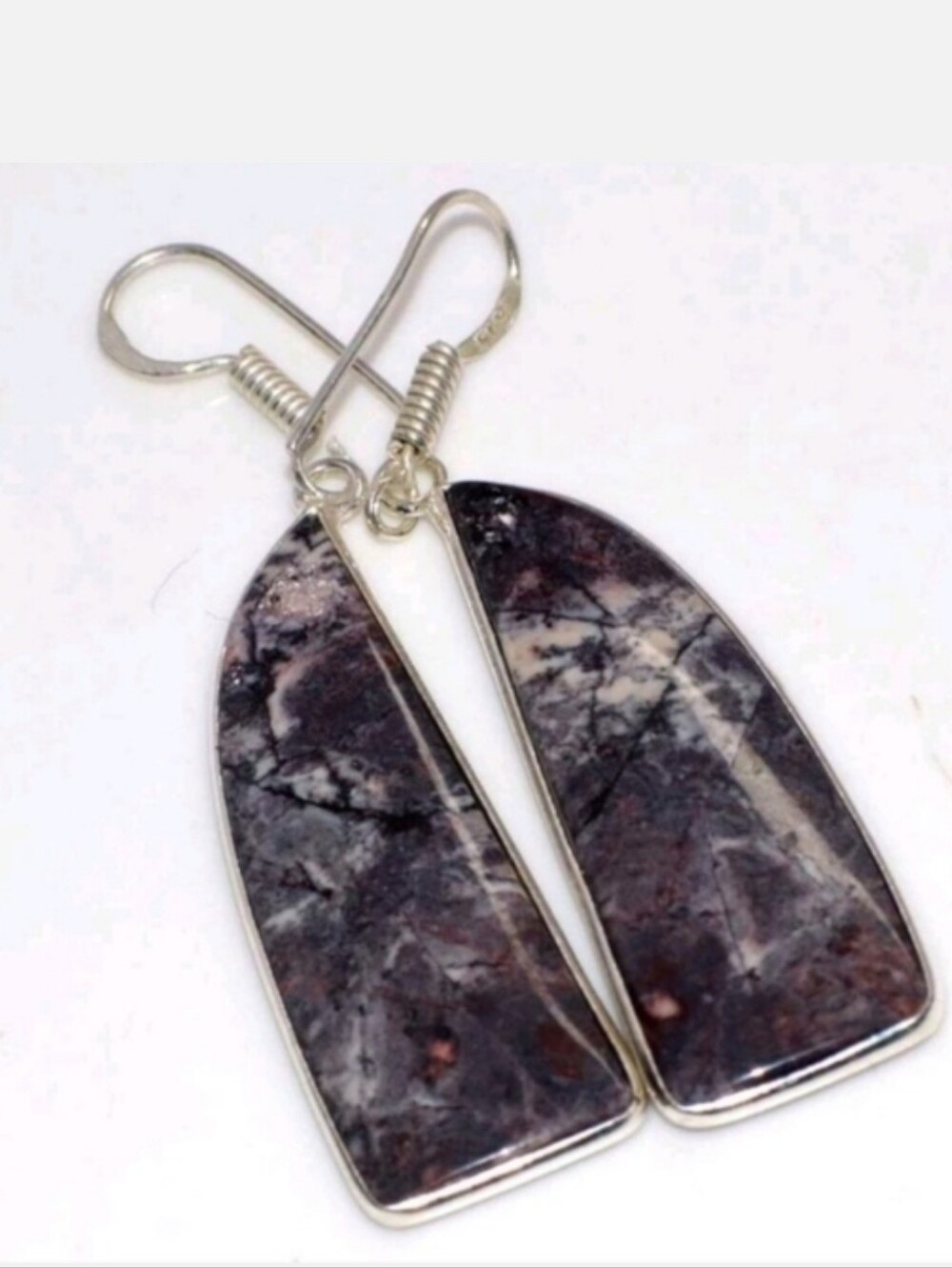 Pink Porcelain Jasper Gemstone 925 Sterling Silver Drop Dangle Earrings